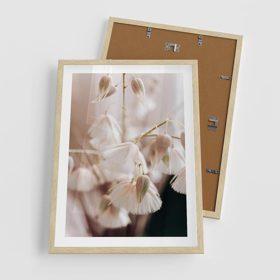 Plakat w ramie 50x70 - Suszona Delikatność - suszone kwiaty, rośliny - rama drewno