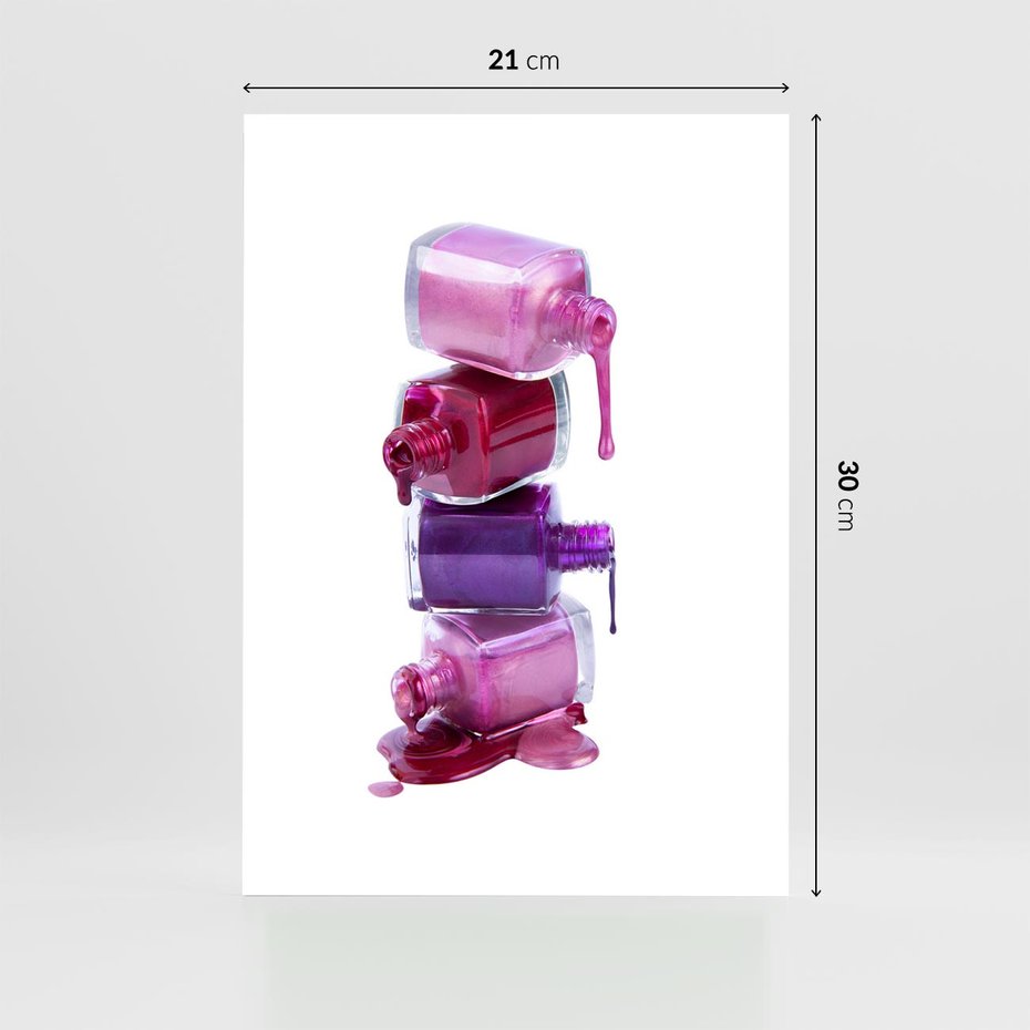 Plakat bez ramy 21x30 - Kolorowe Paznokcie - lakiery, do paznokci