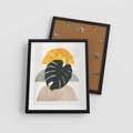 Plakat w ramie 40x50 - Monstera i Boho Elementy - grafika, boho klimat - rama czarna