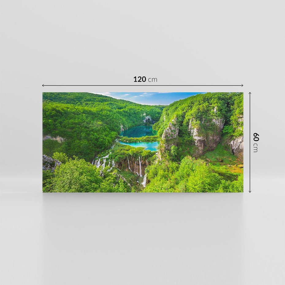 Obraz na płótnie 120x60 - Jeziora Pitwickie: urok Chorwacji - Jeziora, Pitwickie