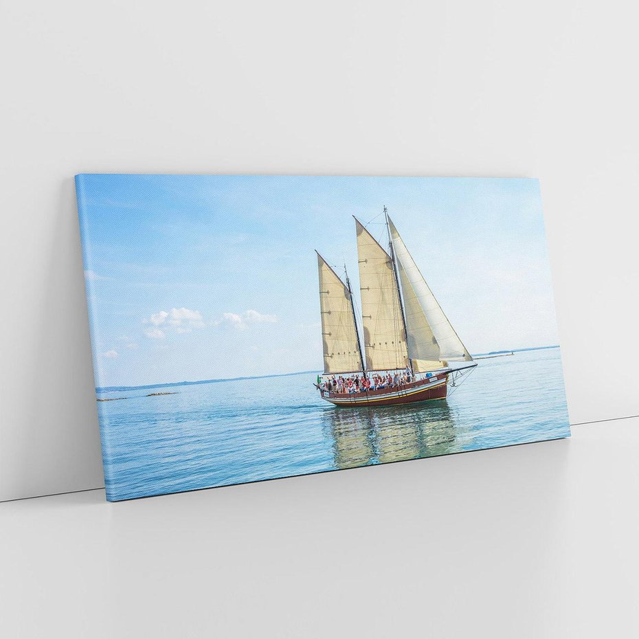 Obraz na płótnie 140x70 - Statek żaglowy na morzu - statek, żagowiec