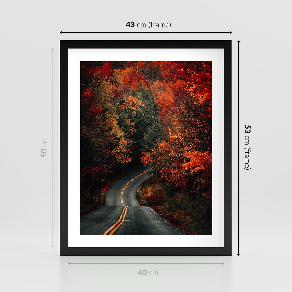 Plakat w ramie 40x50 - Jesienne Podróżowanie - fotografia, jesień - rama czarna