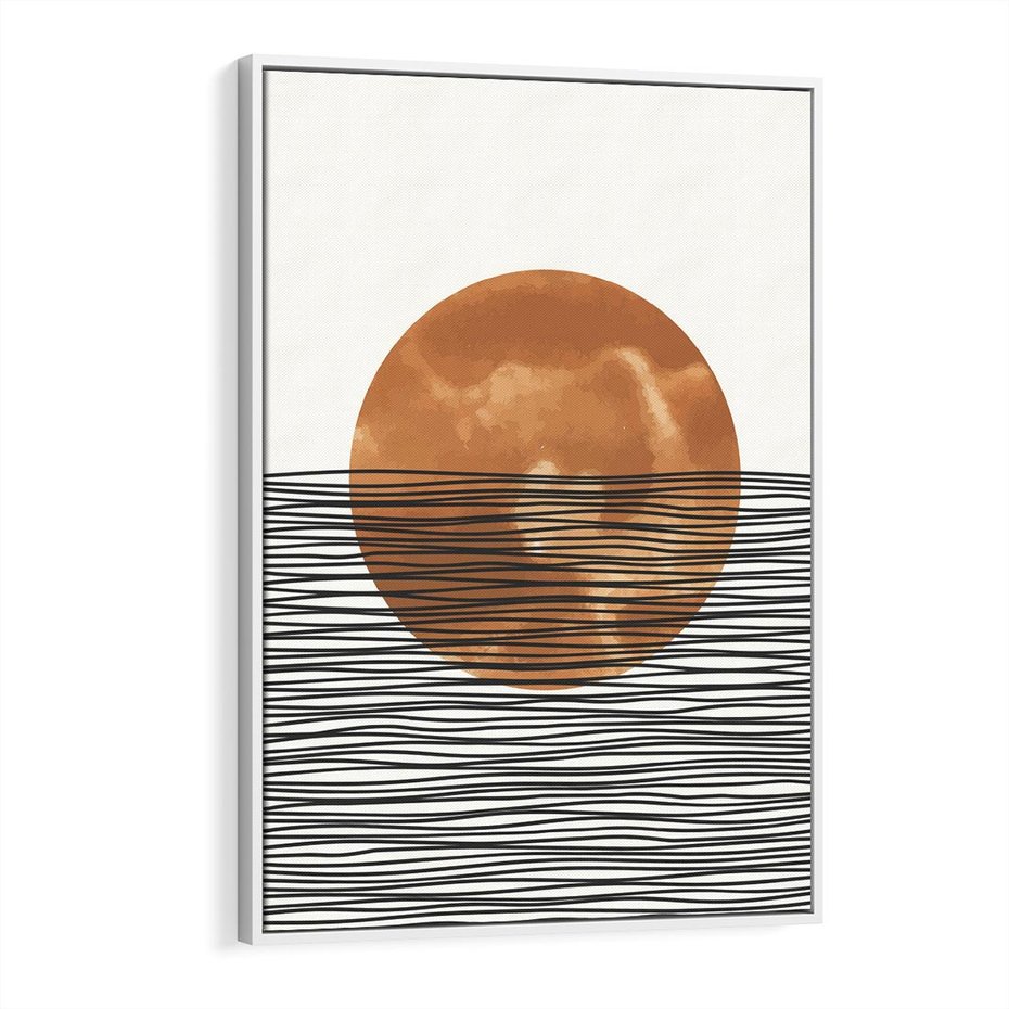 Obraz w ramie 80x120 - Okrąg Mocy - boho obraz, geometria - rama biała