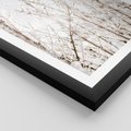 Plakat w ramie 40x50 - Szron na Gałęziach - ośnieżone gałązki, szron na gałęziach - rama czarna