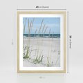 Plakat w ramie 40x50 - Przytulna Śródziemnomorska Trawa - plaża, trawy - rama drewno