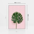 Obraz w ramie 80x120 - Egzotyczna Roślinność - liście, monstera - rama biała