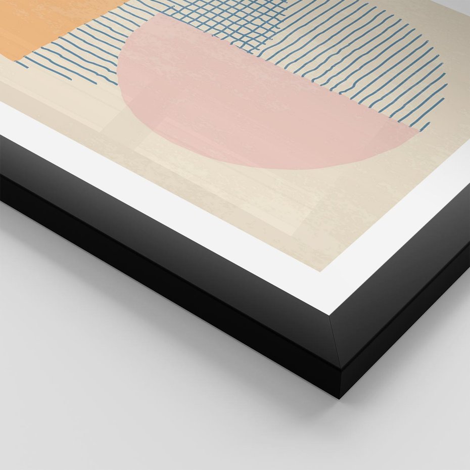 Plakat w ramie 50x70 - Migotliwe Wzory - geometryczne kształty, koła - rama czarna