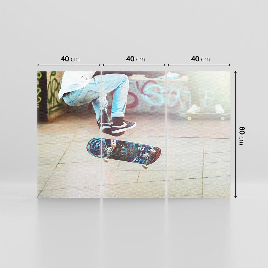 Obraz na płótnie 120x80 - Skateboardowe Rytmy na Desce - deskorolka, skateboard