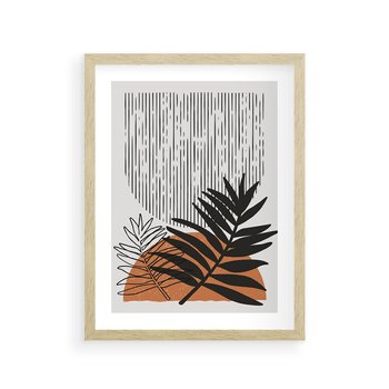 Plakat w ramie 40x50 - Sztuka Połączona - nowoczesna sztuka, modern - rama drewno