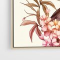 Obraz w ramie 50x50 - Kwiatowe Zanurzenie - japońska sztuka, ptak - rama drewno