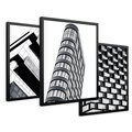 Zestaw obrazy w ramie 40x50 galeria - Architektura, tryptyk - rama czarna