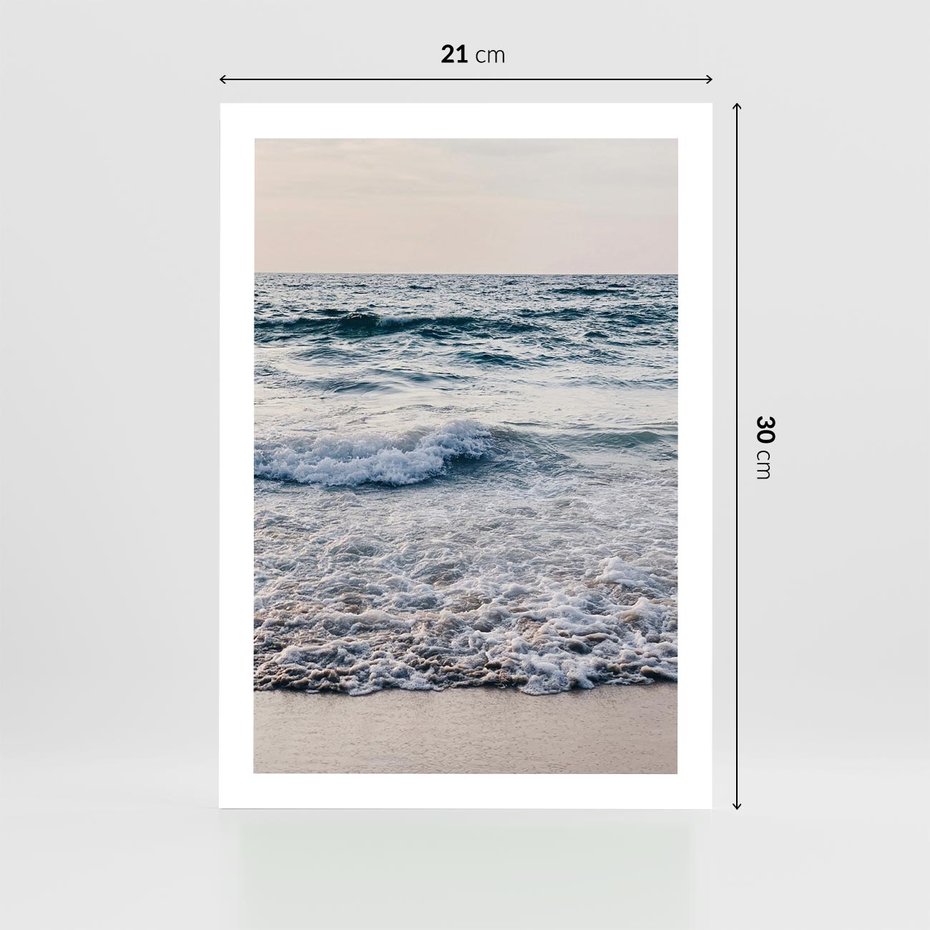 Plakat bez ramy 21x30 - Malowniczy Nadmorski Krajobraz - morze, fale
