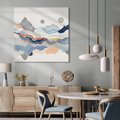 Obraz na płótnie 40x40 - Dynamiczne Góry - akwarelowe graficzne góry, krajobraz