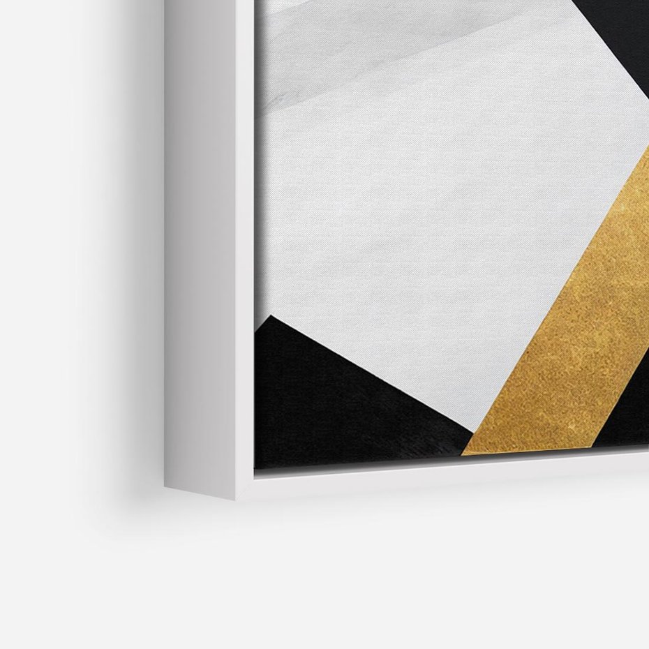 Obraz w ramie 120x80 - Pudrowe Abstrakcyjne Lustra - złote abstrakcyjne linie, szarość - rama biała