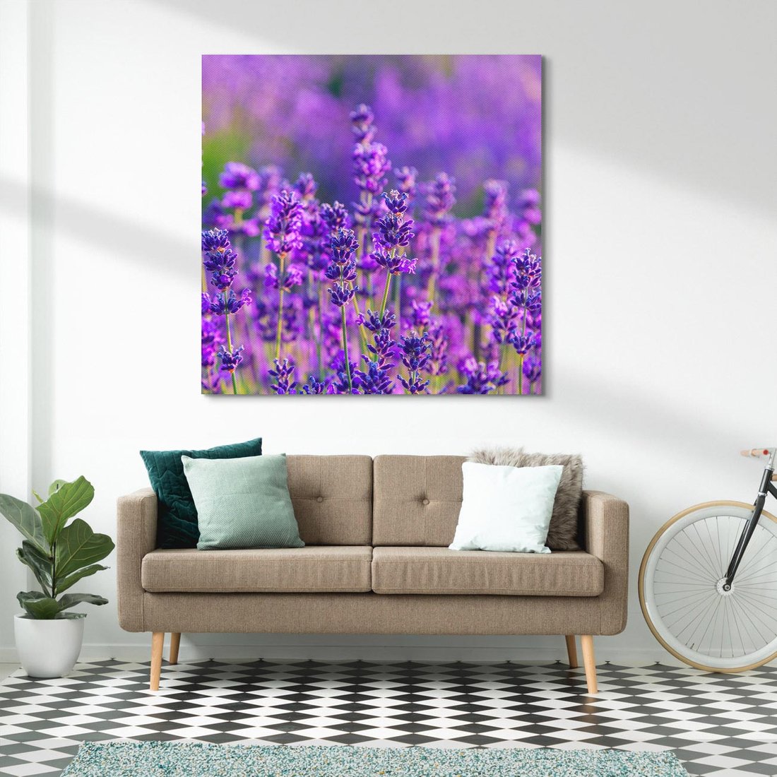 Obraz na płótnie 70x70 - Zaklęta lawenda - lawenda, kwiaty
