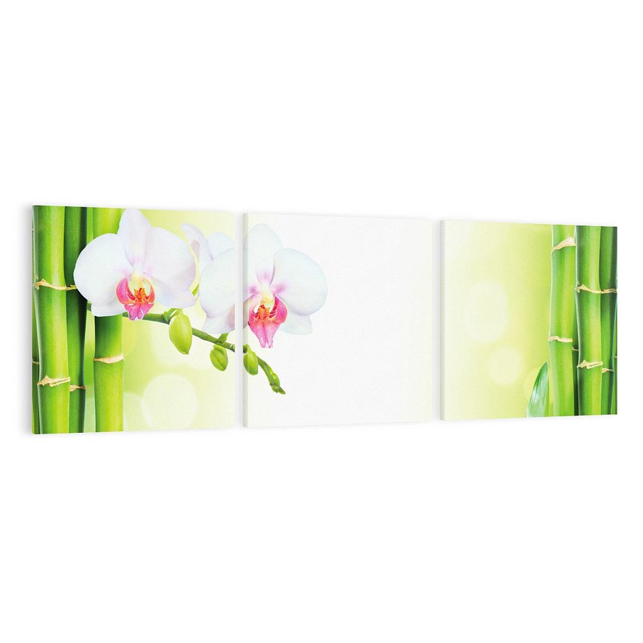 Obraz na płótnie 120x40 - Orchidea, Bambus i Relaks w SPA - orchidea, kwiat