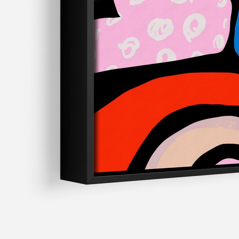 Obraz w ramie 70x100 - Kolory Komiksu - abstrakcyjne formy, komiksowy styl - rama czarna