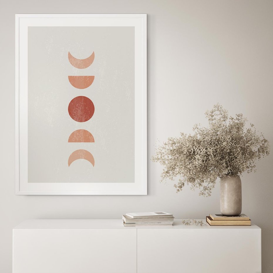 Plakat bez ramy 21x30 - Mistyka Boho - boho plakat, beże brązy