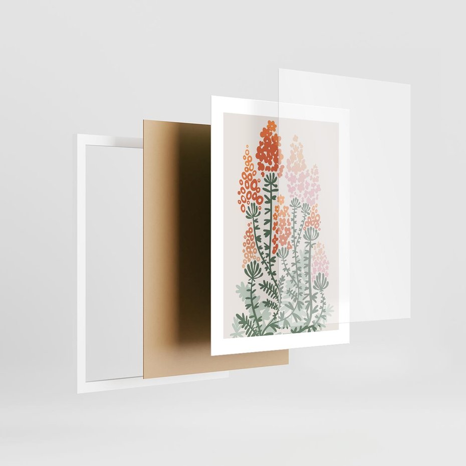 Plakat w ramie 30x40 - Kwiatowe Uniesienia - kwiaty polne, plakat - rama biała