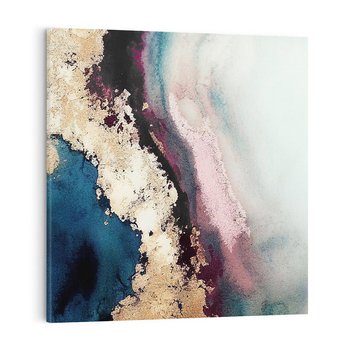 Obraz na płótnie 40x40 - Elegancki Impuls - abstrakcyjne plamy, rozlana farba