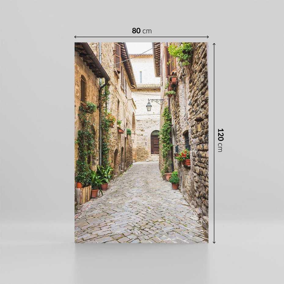 Obraz na płótnie 80x120 - Urok Uliczki we Włoszech - uliczka, Włochy