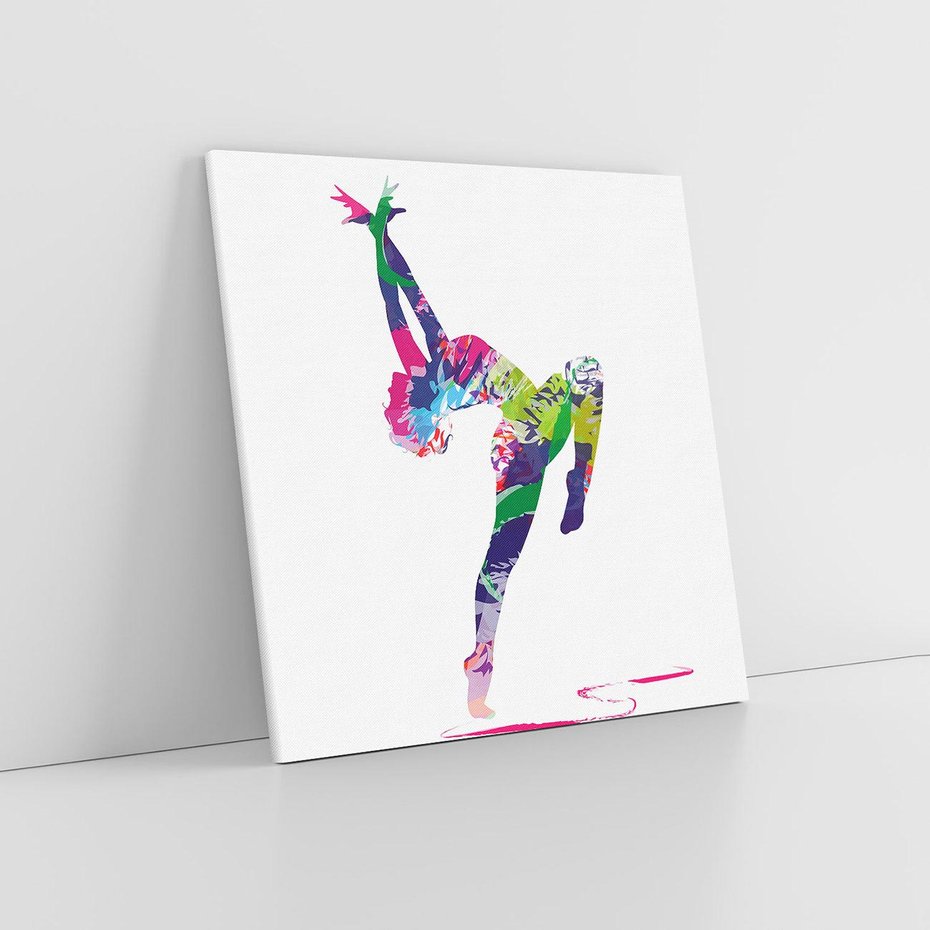 Obraz na płótnie 50x50 - Taniec w akwareli - taniec, akwarela