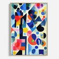 Obraz w ramie 50x70 - Księga Akwarelowych Przeniknięć - abstrakcyjny obraz, różne kolorowe kształty - rama drewno