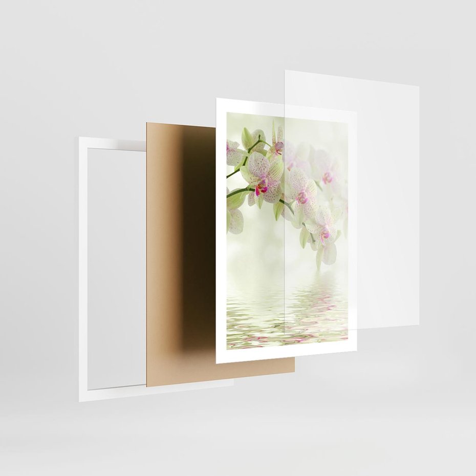 Plakat w ramie 50x70 - Orchidea w Spa - orchidea, kwiaty - rama biała