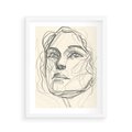 Plakat w ramie 40x50 - Konturem Uchwycone - plakat, minimalistyczny szkic - rama biała