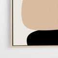 Obraz w ramie 50x50 - Zgeometryzowane Kształty - modernistyczny plakat, obłe kształty - rama drewno
