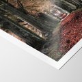Plakat bez ramy 30x40 - Spacer po Leśnej Drodze - ścieżka w lesie, jesień suche liście
