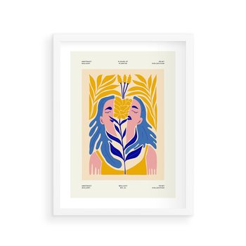 Plakat w ramie 40x50 - Roztopione Granice - nowoczesna sztuka, abstrakcja - rama biała