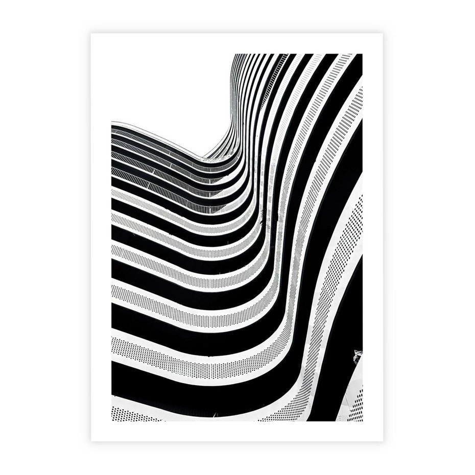 Plakat bez ramy 30x40 - Nowoczesność w Monochromii - nowoczesna architektura, czarno białe zdjęcie