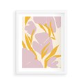 Plakat w ramie 40x50 - Migocące Wibracje - abstrakcyjne kwiaty, pastelowe kolory - rama biała