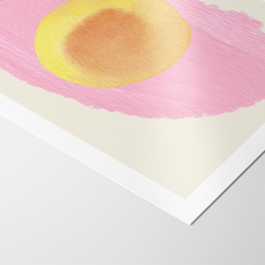 Plakat bez ramy 40x50 - Migotliwe Dziwne Ścieżki - abstrakcyjna różowa plama, akwarela