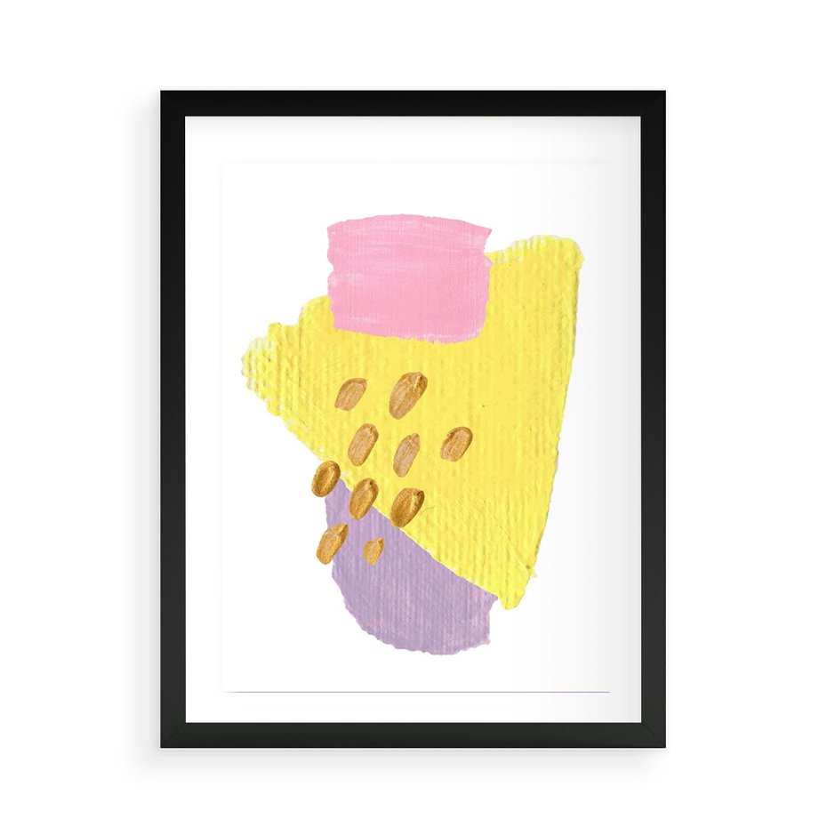 Plakat w ramie 50x70 - Refleksje Akwarelowych Widoków - akwarela, minimalizm - rama czarna