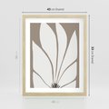 Plakat w ramie 40x50 - Ekspresyjne Kontury - abstrakcyjny kwiat, beże i brązy - rama drewno