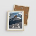 Plakat w ramie 40x50 - Kansas i Route 66 - Kansas, route 66 - rama drewno