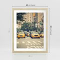 Plakat w ramie 40x50 - Miasto Taksówek - taksówki, miasto - rama drewno