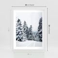 Plakat w ramie 40x50 - Zimowy Las Pod Kołdrą - las, zima - rama biała