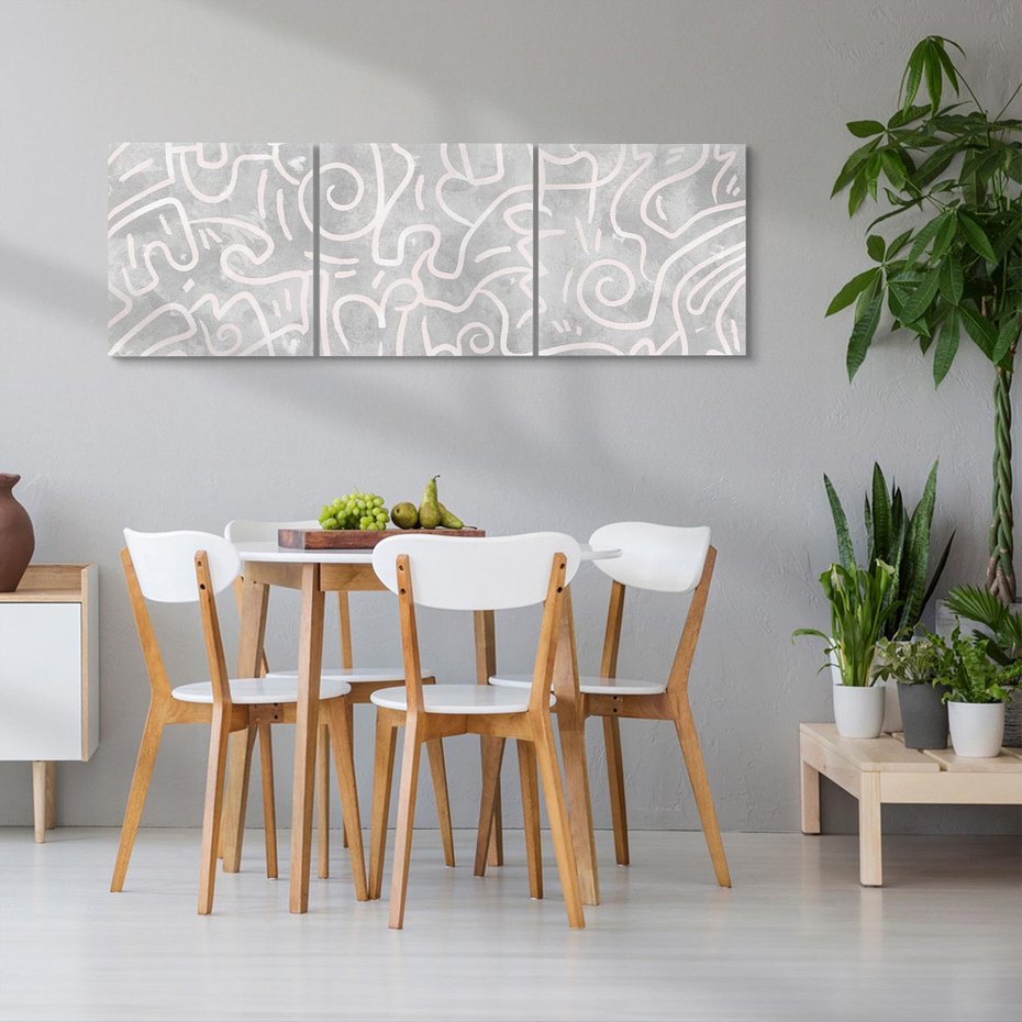 Obraz na płótnie 120x40 - Sploty odblasków i zawirowań - abstrakcyjne rysunki, wzorek