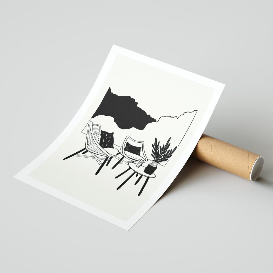 Plakat bez ramy 40x50 - Boho Elegancja - boho wnętrze, salon