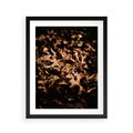 Plakat w ramie 40x50 - Jesienne Liście: Nostalgiczna Kolorystyka - suche liście, jesień - rama czarna