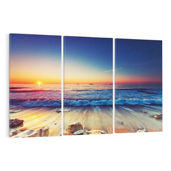 Obraz na płótnie 120x80 - Morze, plaża, statki - morze, plaża