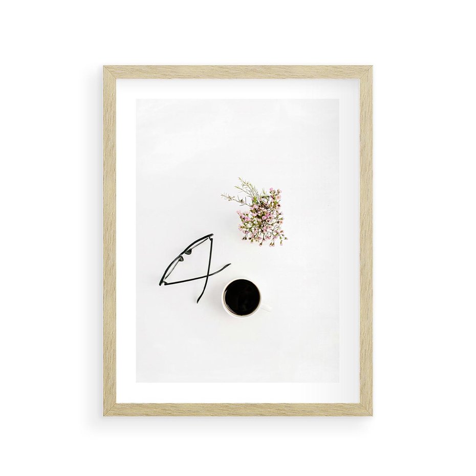 Plakat w ramie 30x40 - Codzienne Radości - kompozycja, bukiet - rama drewno