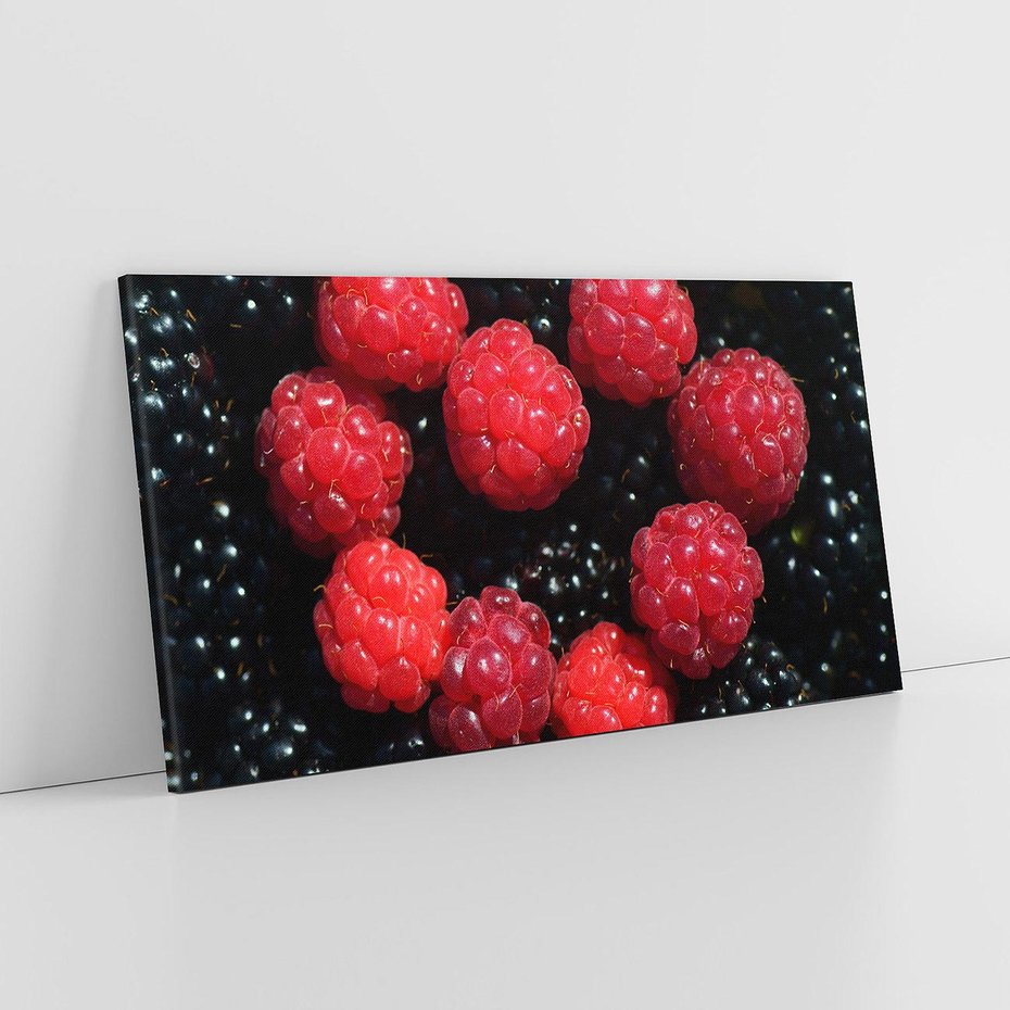 Obraz na płótnie 120x60 - Maliny Soczysta Eksplozja - maliny, owoce