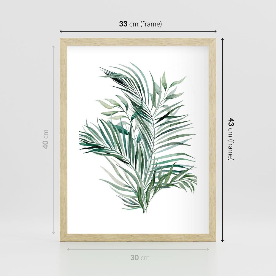 Plakat w ramie 30x40 - Blask Natury - złote, liście - rama drewno