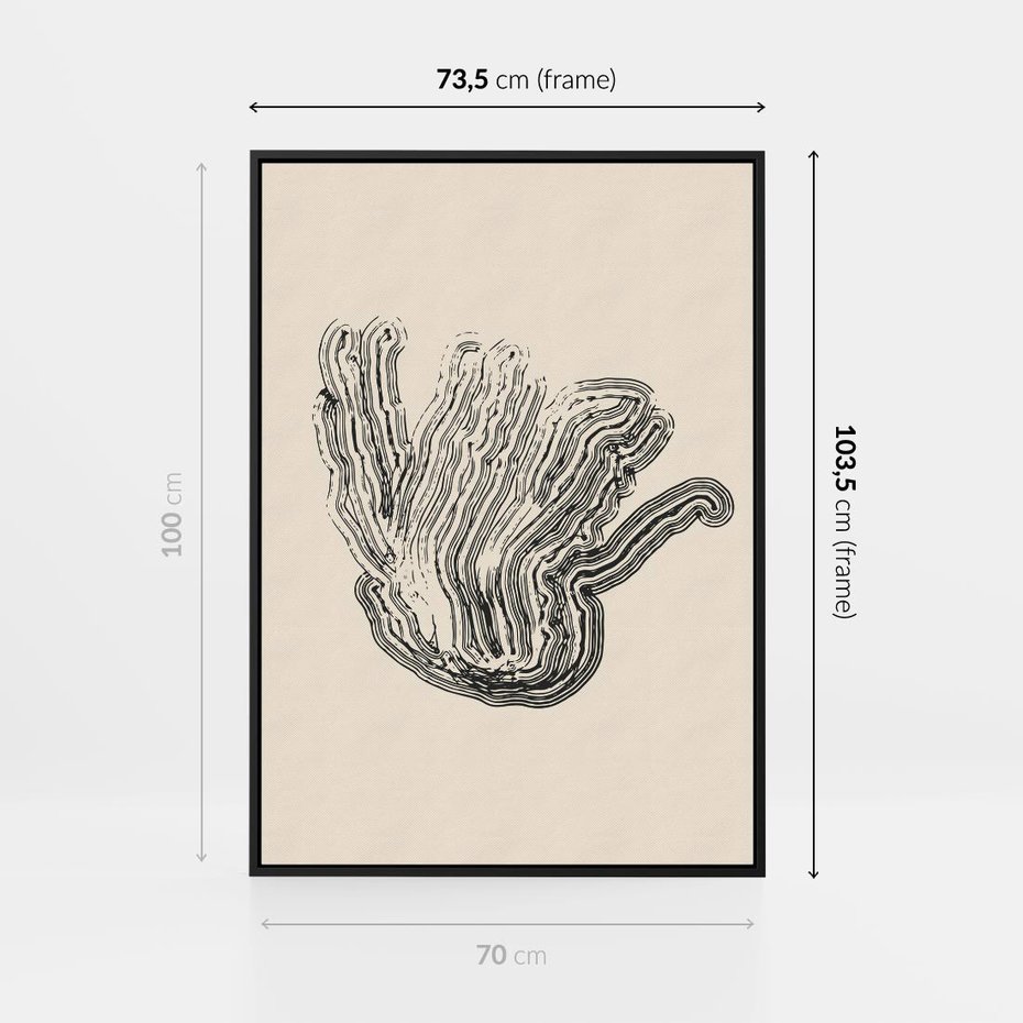 Obraz w ramie 70x100 - Abstrakcyjne Odbicie - abstrakcyjne odbicie, biało czarny - rama czarna