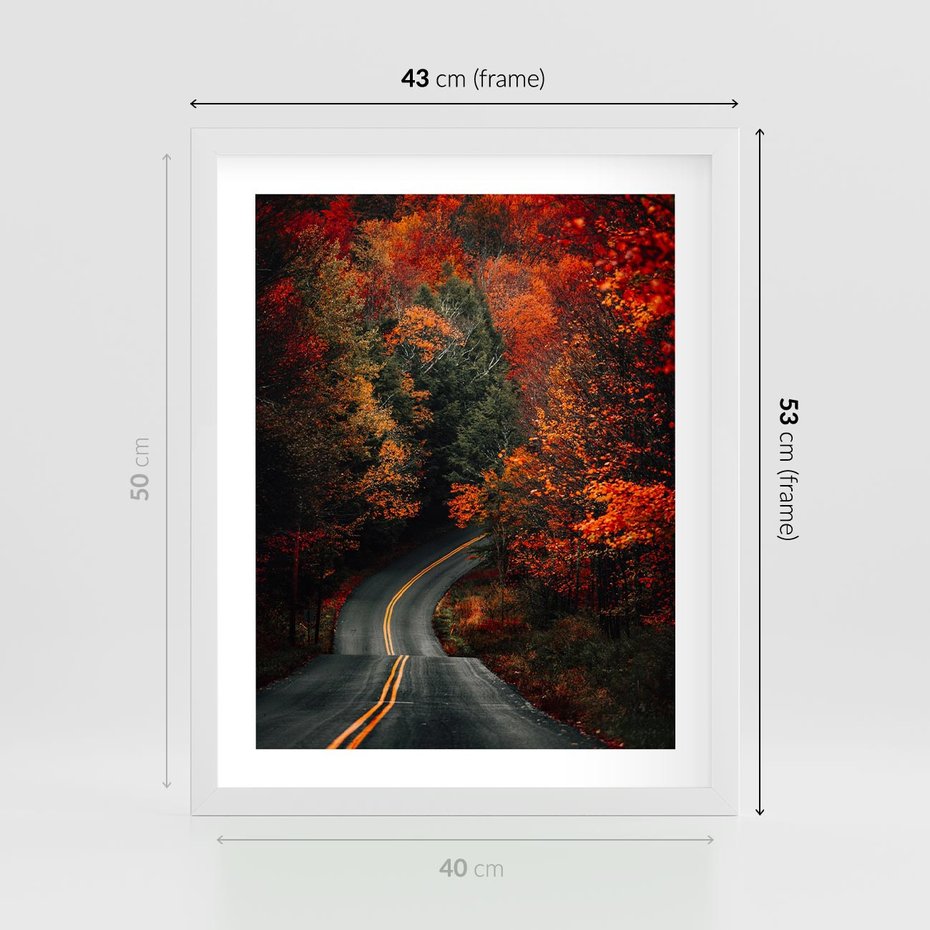 Plakat w ramie 40x50 - Jesienne Podróżowanie - fotografia, jesień - rama biała