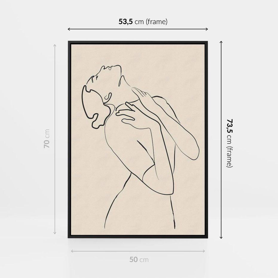 Obraz w ramie 50x70 - Bezkresny Taniec - kobieta, szkic - rama czarna